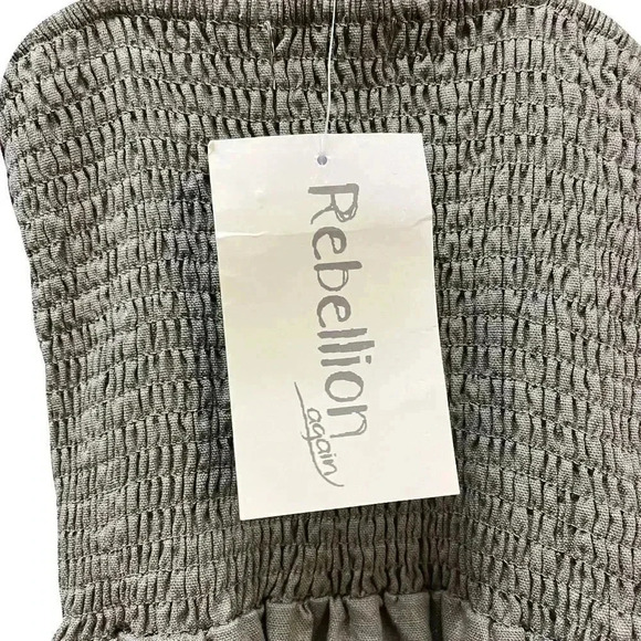 🌟 Rebellion Green Midi Dress Sleeveless Pleated Small Women's Cotton Blend 🌟 - Picture 3 of 7